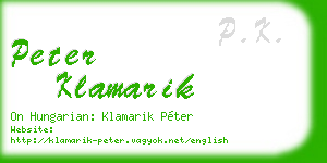 peter klamarik business card